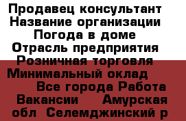 Продавец-консультант › Название организации ­ Погода в доме › Отрасль предприятия ­ Розничная торговля › Минимальный оклад ­ 60 000 - Все города Работа » Вакансии   . Амурская обл.,Селемджинский р-н